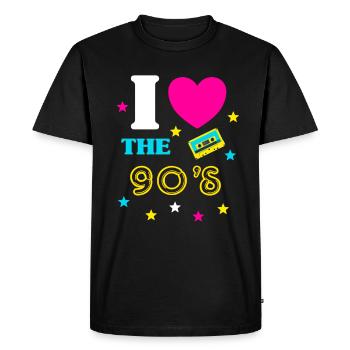 Années 90 Tenue I Love the 90s Retro Party - T-shirt Premium bio Homme - noir - Devant - Nico (187cm)