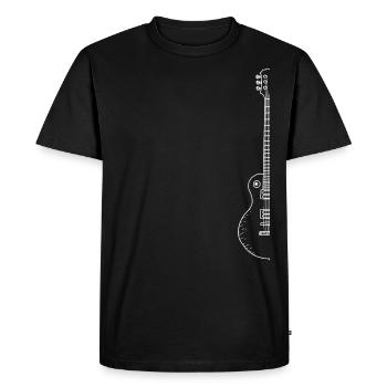 Guitar On Side Line Art Instrument Gift - Men's Premium Organic T-Shirt - black - Front - Nico (187cm)