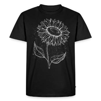 Sonnenblume Skizze Lineart Geschenk - Men's Premium Organic T-Shirt - black - Front - Nico (187cm)