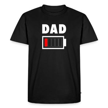 Vaters Akku ist leer - Dad Low Battery Empty - T-shirt Premium bio Homme - noir - Devant - Nico (187cm)