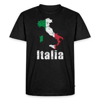 Italy map flag Italia vintage - Men's Premium Organic T-Shirt - black - Front - Nico (187cm)