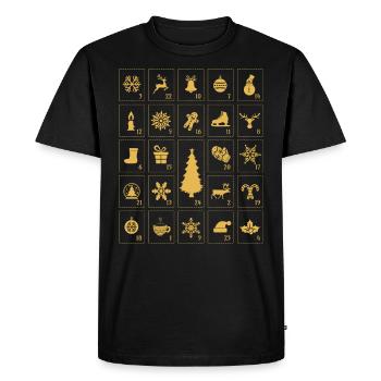 Advent calendar Advent Christmas deco gift - Men's Premium Organic T-Shirt - black - Front - Nico (187cm)