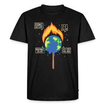 Climate Burning Melting Earth Climate Change - Men's Premium Organic T-Shirt - black - Front - Nico (187cm)