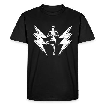 Squelette Yoga Position Halloween Art Cadeau - T-shirt Premium bio Homme - noir - Devant - Nico (187cm)