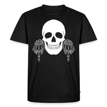 Squelette visage effrayant Halloween cadeau d'art - T-shirt Premium bio Homme - noir - Devant - Nico (187cm)