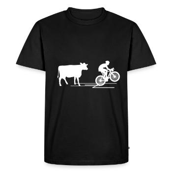 Cow Animal Cycling Sweet Gift Idea - Men's Premium Organic T-Shirt - black - Front - Nico (187cm)