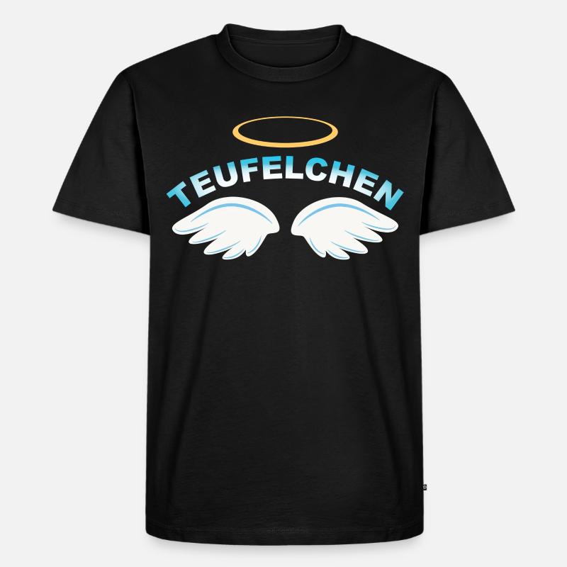Teufelchen als Engel Lustiges Teufel Kostüm - Männer Premium Bio T-Shirt - Schwarz