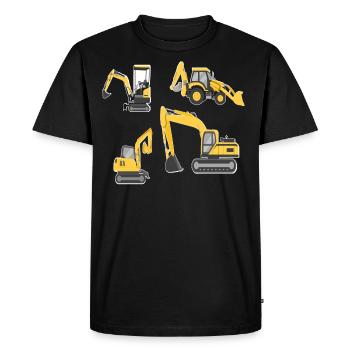 Machines de construction, Pelles Jeunes véhicules chantier FUN - T-shirt Premium bio Homme - noir - Devant - Nico (187cm)