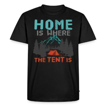 Tentes de camping d'hiver camping montagnes forêt en plein air - T-shirt Premium bio Homme - noir - Devant - Nico (187cm)