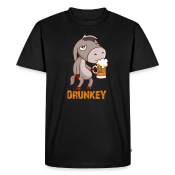 Drunkey âne drôle avec de la bière - T-shirt Premium bio Homme - noir - Devant - Nico (187cm)