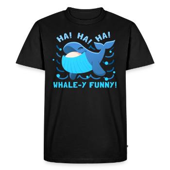 Funny Whale Design Whale Hello There! - Men's Premium Organic T-Shirt - black - Front - Nico (187cm)