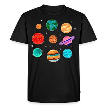 Solar system with planets solar system universe - Men's Premium Organic T-Shirt - black - Front - Nico (187cm)