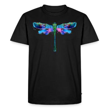 Dragonflies drawing insect art painting - Men's Premium Organic T-Shirt - black - Front - Nico (187cm)