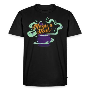 La magie est une vraie sorcière magique potion magique Halloween - T-shirt Premium bio Homme - noir - Devant - Nico (187cm)