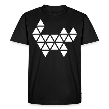 Illustration de chat abstrait triangle géométrique - T-shirt Premium bio Homme - noir - Devant - Nico (187cm)