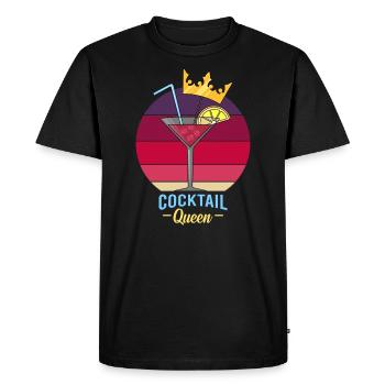 Cocktail Queen Party Hard with Crown Cosmopolitan - Men's Premium Organic T-Shirt - black - Front - Nico (187cm)