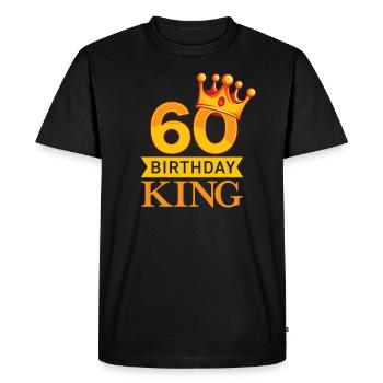 60 years Birthday King - Men's Premium Organic T-Shirt - black - Front - Nico (187cm)