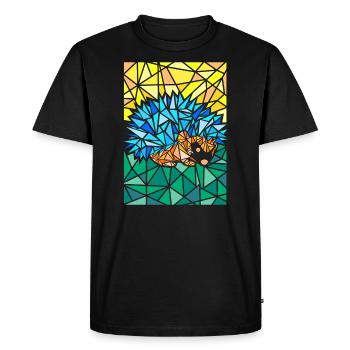 Art abstrait de polygone hérisson - T-shirt Premium bio Homme - noir - Devant - Nico (187cm)