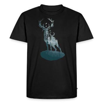 Cerf cerf silhouette conception animale - T-shirt Premium bio Homme - noir - Devant - Nico (187cm)