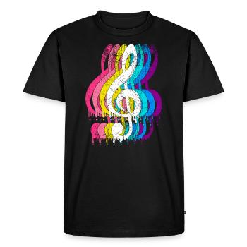 Musicien clef clé de sol musique - T-shirt Premium bio Homme - noir - Devant - Nico (187cm)