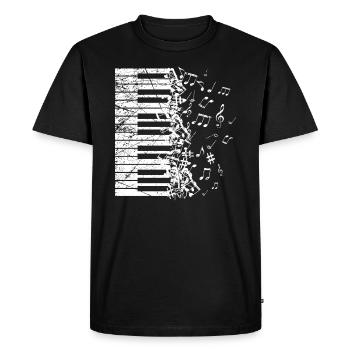 Piano art clavier artiste musique instrument - T-shirt Premium bio Homme - noir - Devant - Nico (187cm)