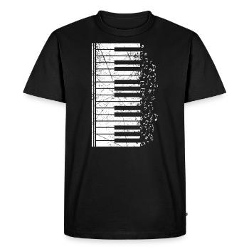Keyboard piano piano music musical notes gift - Men's Premium Organic T-Shirt - black - Front - Nico (187cm)