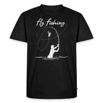Fly Fishing Fly fishing shirt for fly fishermen - Men's Premium Organic T-Shirt - black - Front - Nico (187cm)