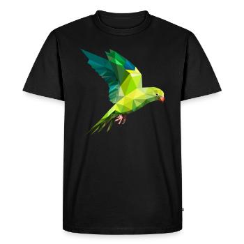 Perroquets perruche polygone oiseau art - T-shirt Premium bio Homme - noir - Devant - Nico (187cm)