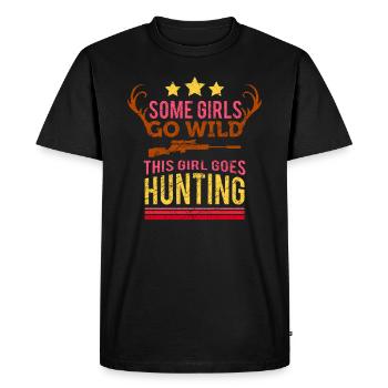 Chasse fille chasse femme fille cadeau - T-shirt Premium bio Homme - noir - Devant - Nico (187cm)