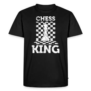 Chess king chess piece chess player gift - Men's Premium Organic T-Shirt - black - Front - Nico (187cm)