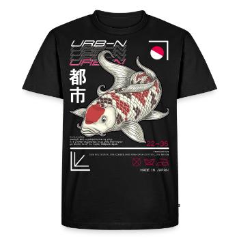 Poisson koi de style art japonais - T-shirt Premium bio Homme - noir - Devant - Nico (187cm)