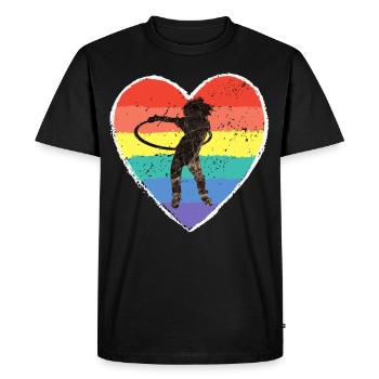 Huller -Design - you love HULLERN? - Men's Premium Organic T-Shirt - black - Front - Nico (187cm)