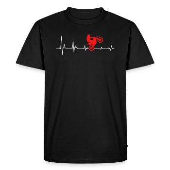 Cadeau de motocycliste Heartbeat motocross - T-shirt Premium bio Homme - noir - Devant - Nico (187cm)