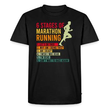 Marathon course cadeau 6 étapes demi-marathon - T-shirt Premium bio Homme - noir - Devant - Nico (187cm)