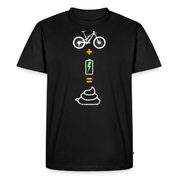 Anti vélo électrique pas de moteur pas de batterie vélo plus - T-shirt Premium bio Homme - noir - Devant - Nico (187cm)