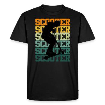 Scooter cadeau vintage roller skate skate park - T-shirt Premium bio Homme - noir - Devant - Nico (187cm)