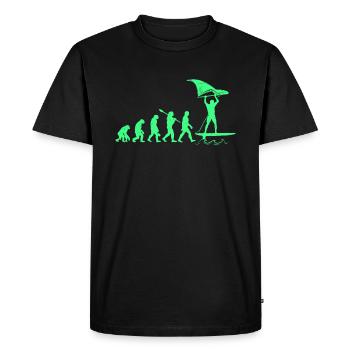 Wing Foil Evolution Monkey Human Foiler Development - Men's Premium Organic T-Shirt - black - Front - Nico (187cm)