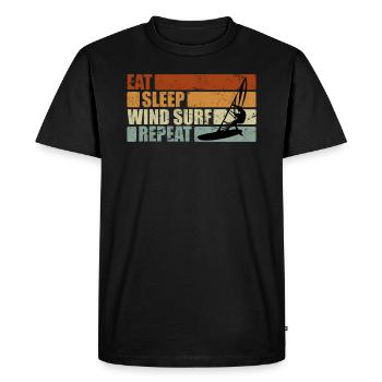 Eat Sleep Windsurf Repeat Cadeau windsurfer - T-shirt Premium bio Homme - noir - Devant - Nico (187cm)