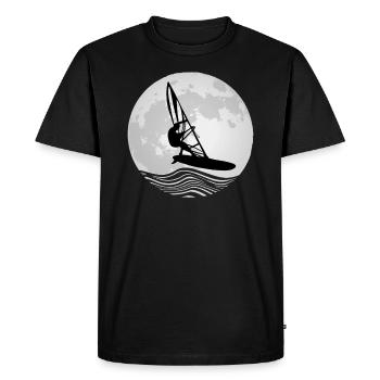 Windsurfer Silhouette Pleine Lune Lune Planche à voile - T-shirt Premium bio Homme - noir - Devant - Nico (187cm)