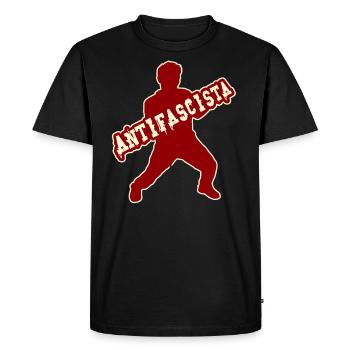 ANTIFASCISTA ANTIFASCISTE ANTIFASCISTE ANTIFASCISTA - T-shirt Premium bio Homme - noir - Devant - Nico (187cm)