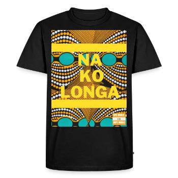NA KO LONGA (je vais réussir) - T-shirt Premium bio Homme - noir - Devant - Nico (187cm)