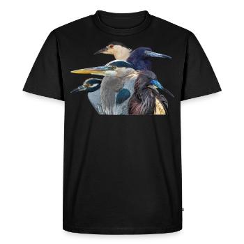Herons - Men's Premium Organic T-Shirt - black - Front - Nico (187cm)