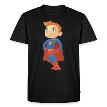 Cartoon Superhero Boy - Sauver le monde pour les enfants - T-shirt Premium bio Homme - noir - Devant - Nico (187cm)