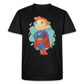 Cartoon Superhero Boy - Sauver le monde pour les enfants - T-shirt Premium bio Homme - noir - Devant - Nico (187cm)