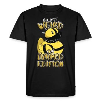 Funny Cartoon Squeaky Duck - Limited Edition - Men's Premium Organic T-Shirt - black - Front - Nico (187cm)