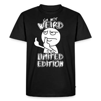 Cartoon Middle Finger - Limited Edition - Saying - Men's Premium Organic T-Shirt - black - Front - Nico (187cm)