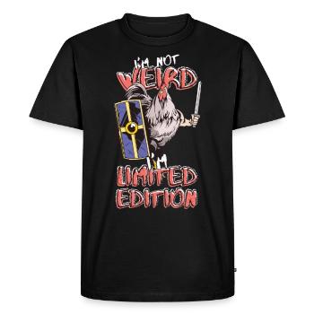 Cartoon Chicken Knight - Édition Limitée - Dicton - T-shirt Premium bio Homme - noir - Devant - Nico (187cm)