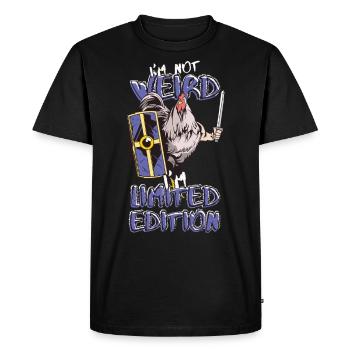 Cartoon Chicken Knight - Édition Limitée - Dicton - T-shirt Premium bio Homme - noir - Devant - Nico (187cm)