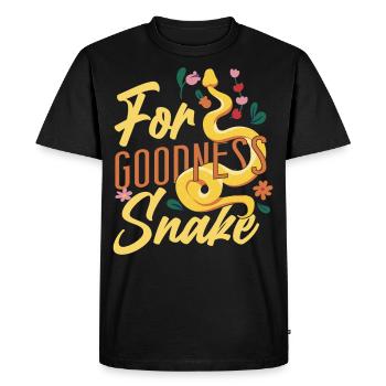 Serpent Serpent Serpent Jeu de mots pour la bonté - T-shirt Premium bio Homme - noir - Devant - Nico (187cm)