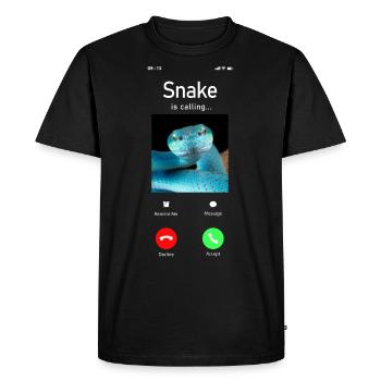 Serpent Serpent Téléphone Affichage Serpent - T-shirt Premium bio Homme - noir - Devant - Nico (187cm)